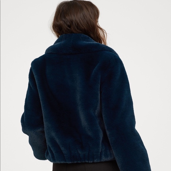 ♥️H&M Teal Faux Fur Jacket - Picture 4 of 9